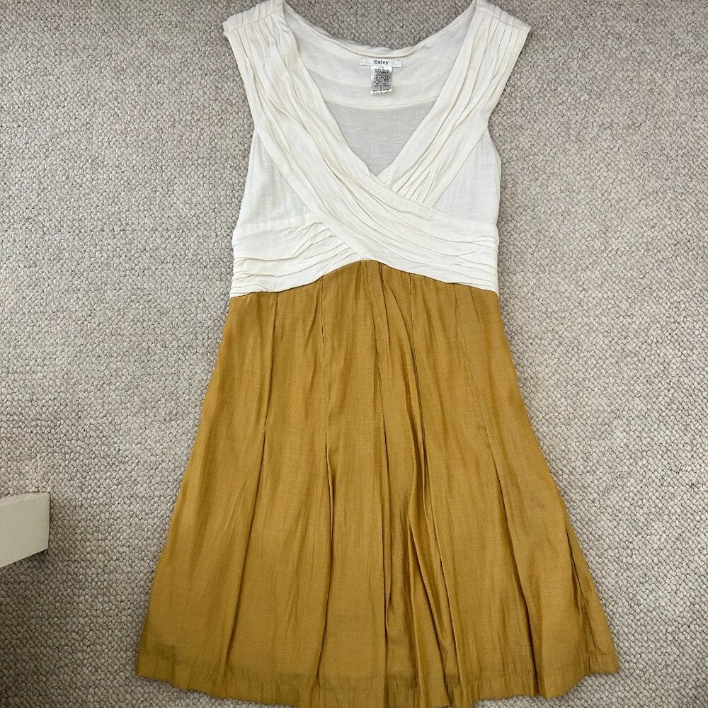 Esley Cream / Mustard Yellow Two-Tone Summer Dress